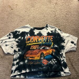 Corvette Tie-Dye T-Shirt - Black and Orange